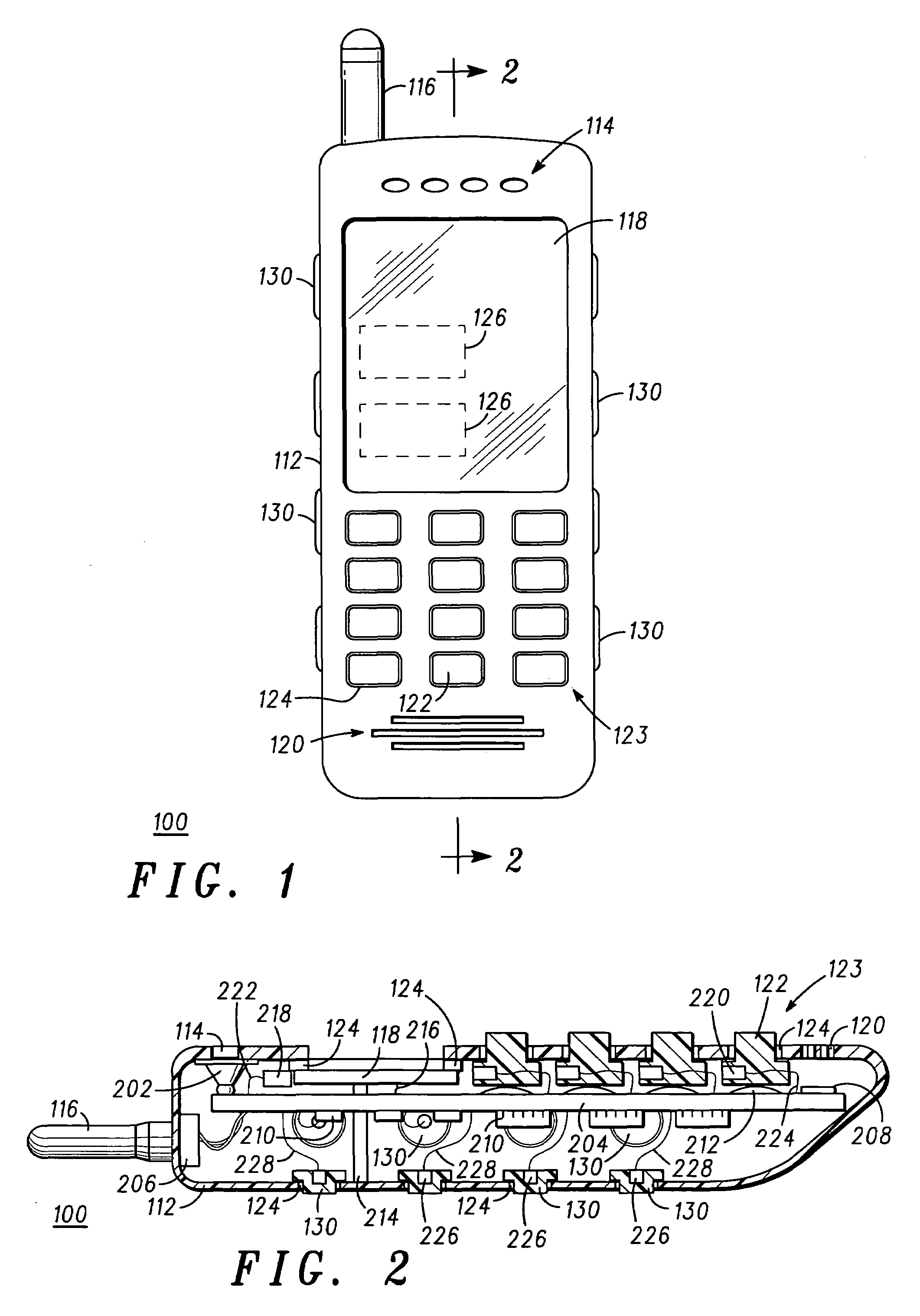 Handheld device having multiple localized force feedback