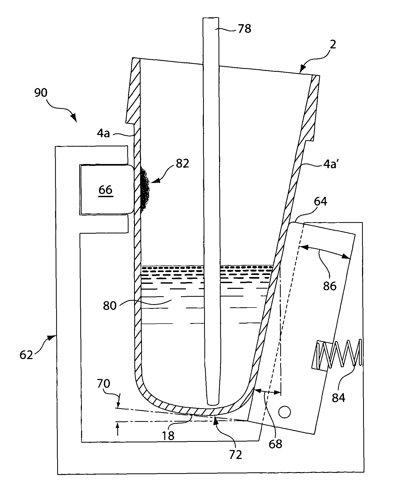 Tapered cuvette and method of collecting magnetic particles