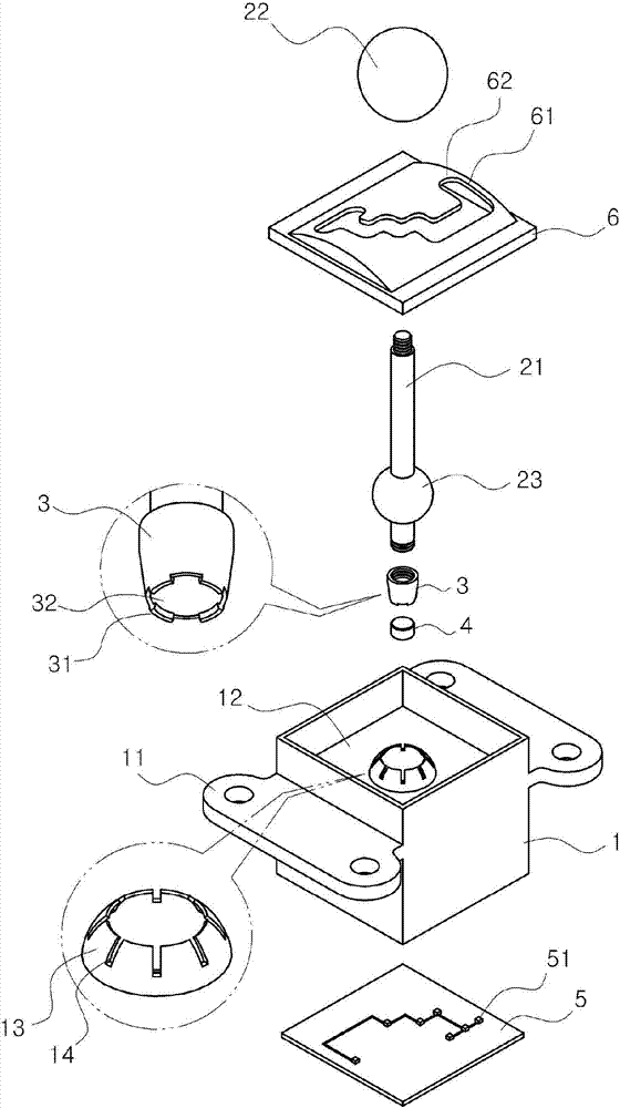 Electronic shift lever device