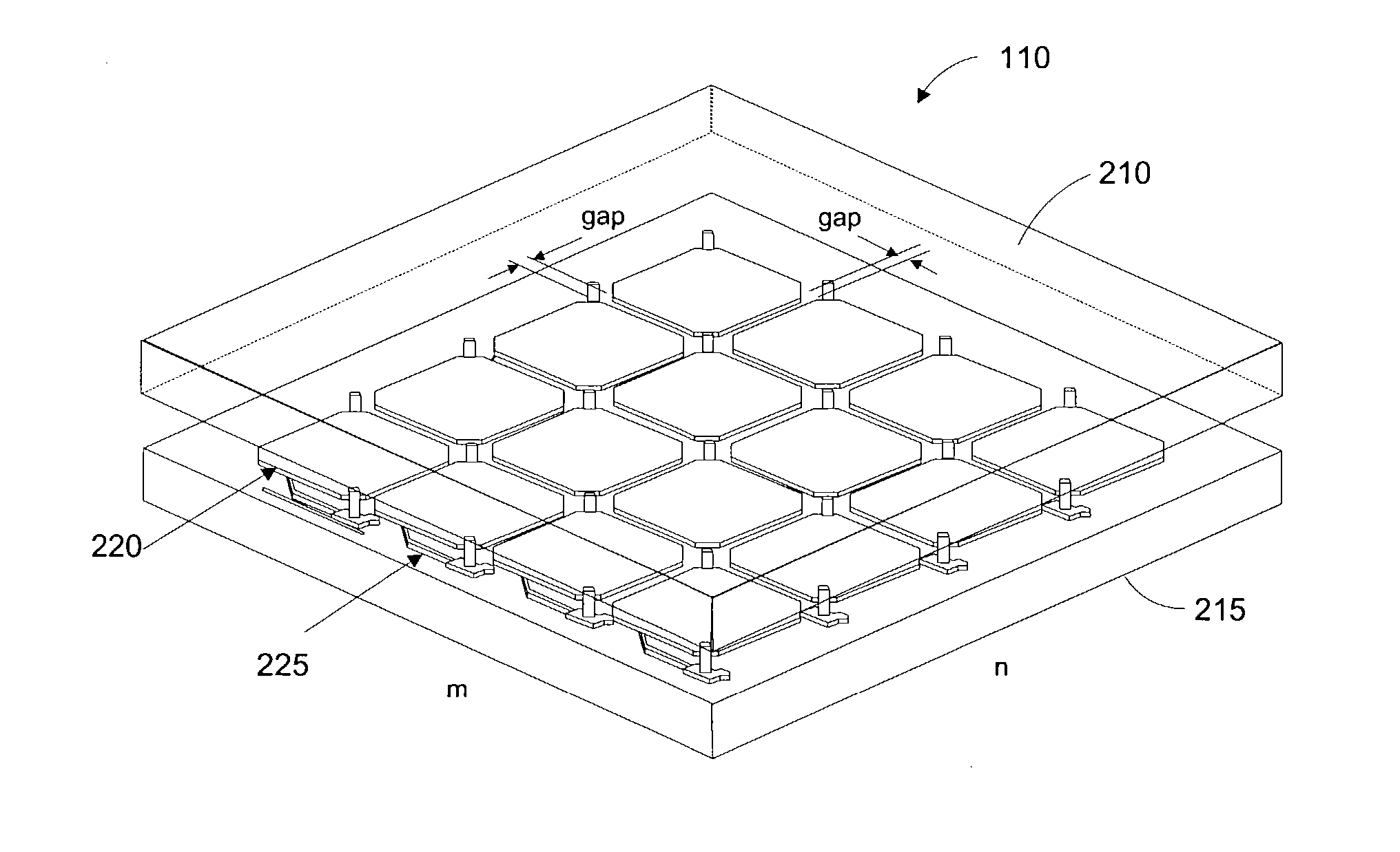 Micromirror array device with a small pitch size