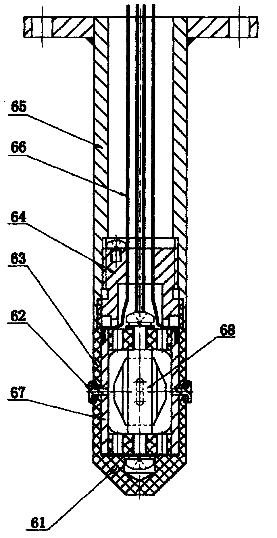 Right-angle high-pressure electromagnetic flow meter