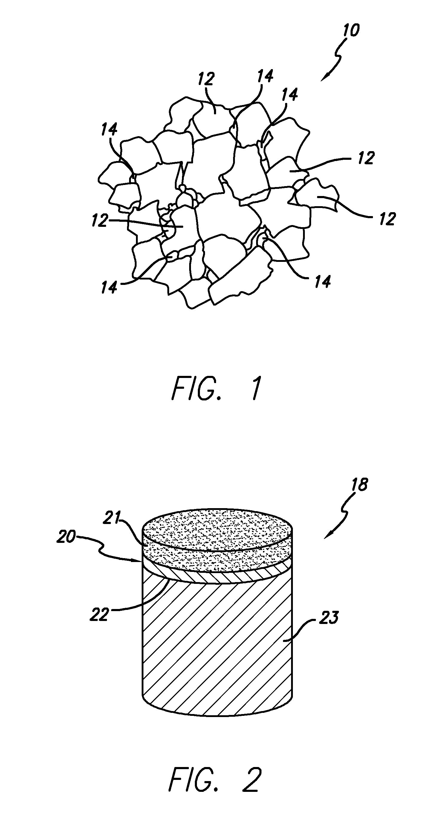 Thermally Stable Diamond Bonded Materials and Compacts