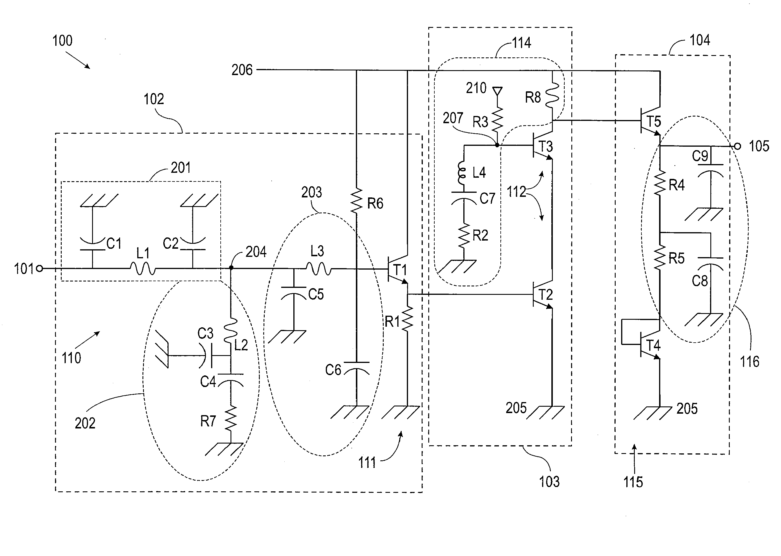 Multi-stage broadband amplifiers