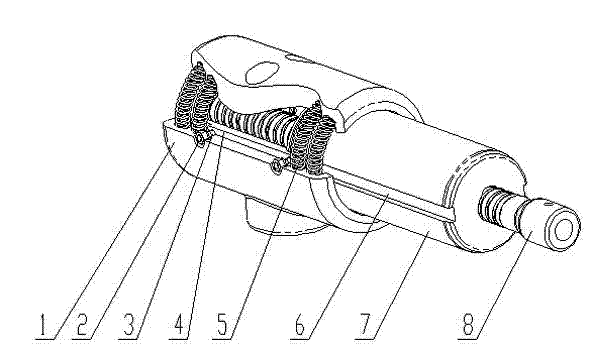 Direct-acting three-working-position isolation switch moving contact device