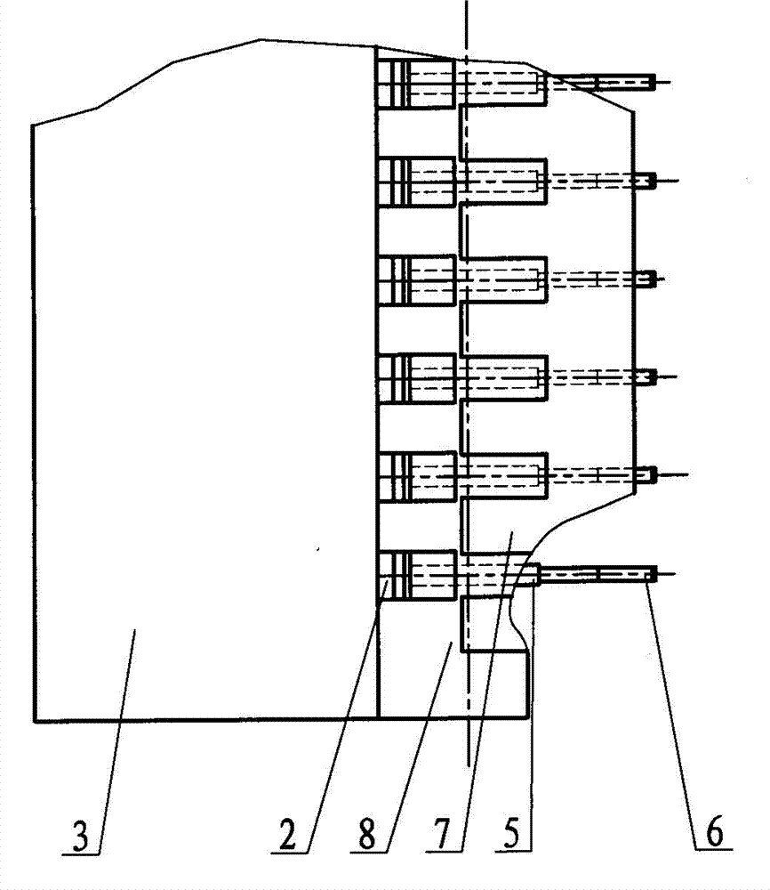 Chopping block type comb-shaped shear crushing device