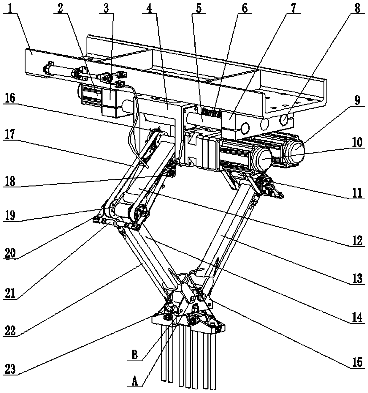 Coal gangue separation parallel flexible three-degree-of-freedom robot