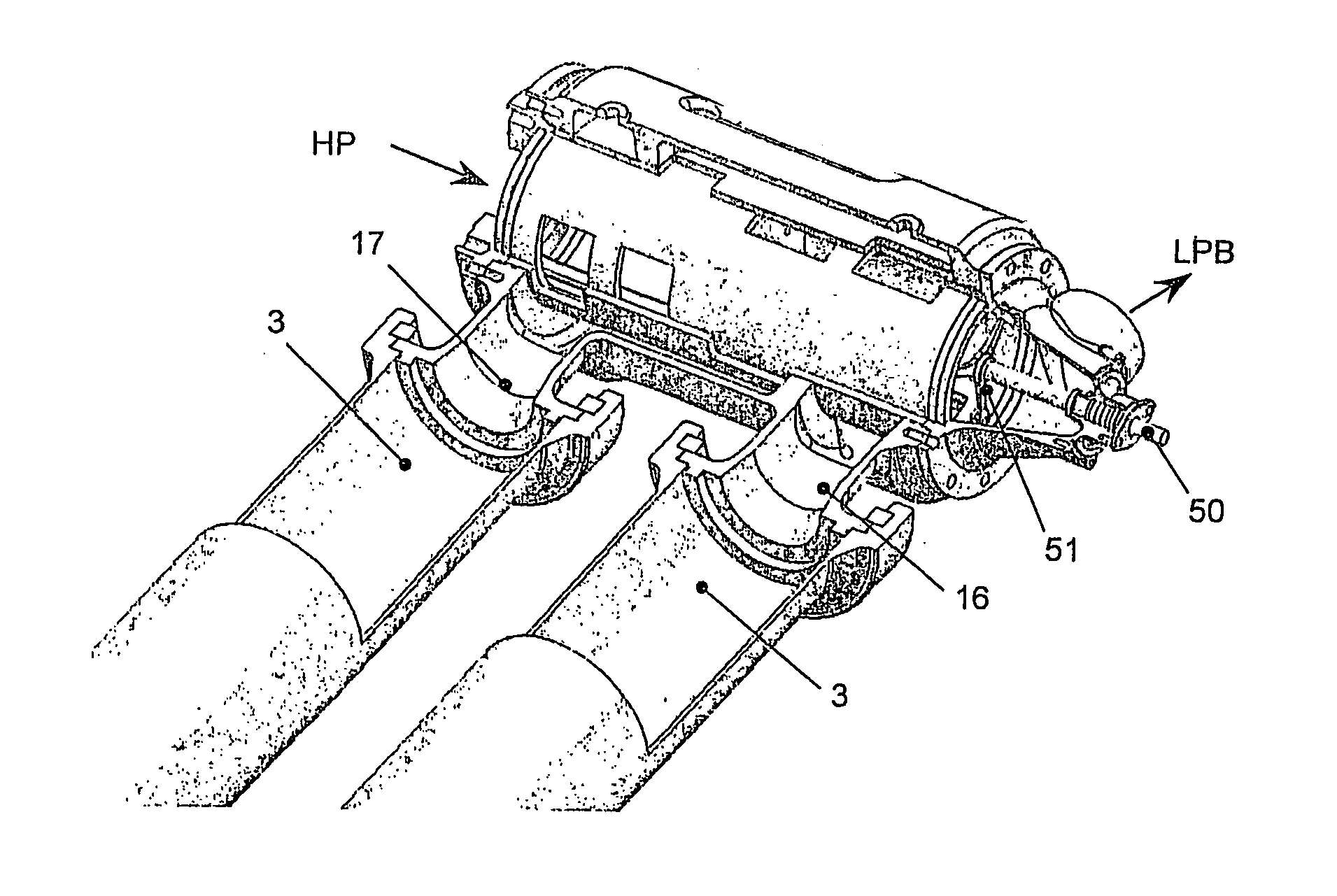 Valve unit for pressure exchanger installations