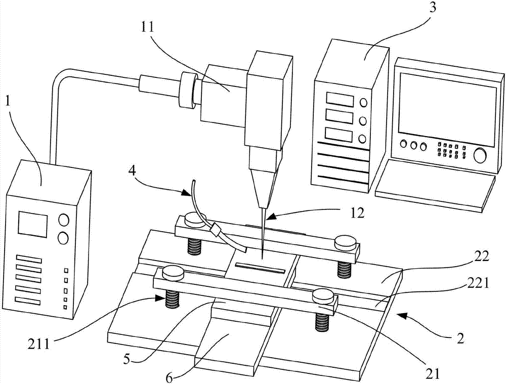 Polymethyl methacrylate and stainless steel laser welding system and welding method