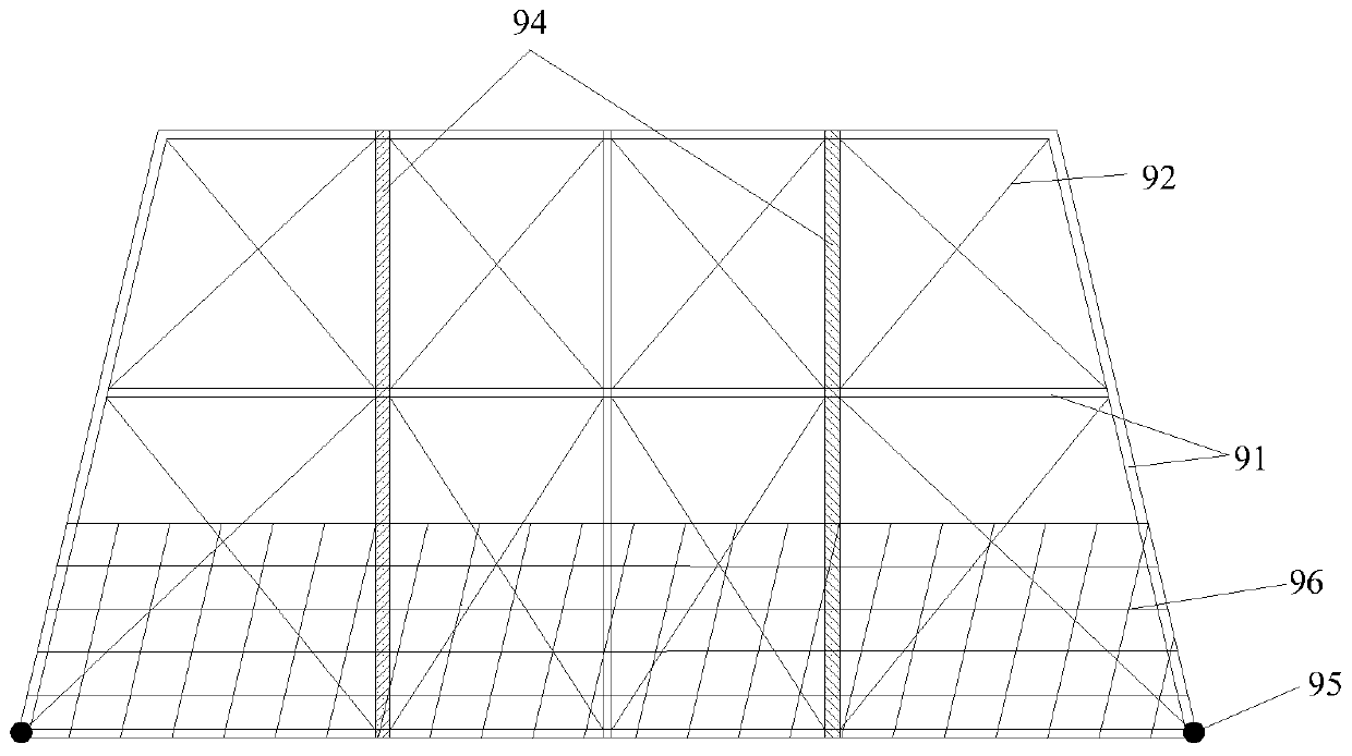 Large tidal range deepwater causeway closure gap closure steel frame cage structure and closure gap closure construction method thereof