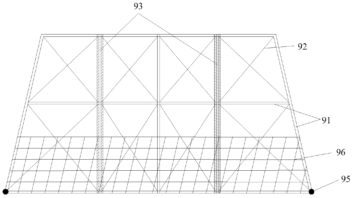 Large tidal range deepwater causeway closure gap closure steel frame cage structure and closure gap closure construction method thereof