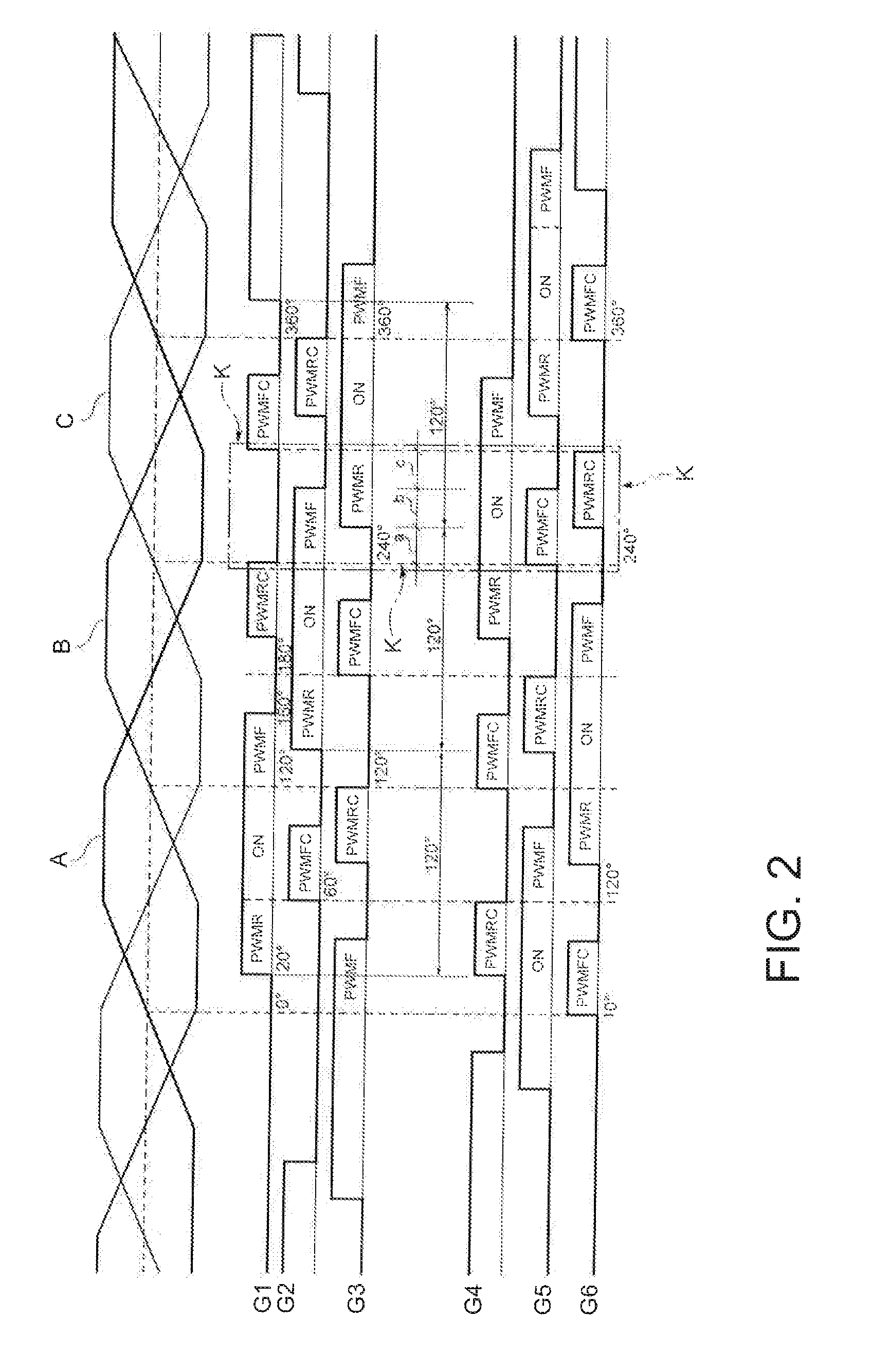 Controller for a three-phase brushless D.C. motor