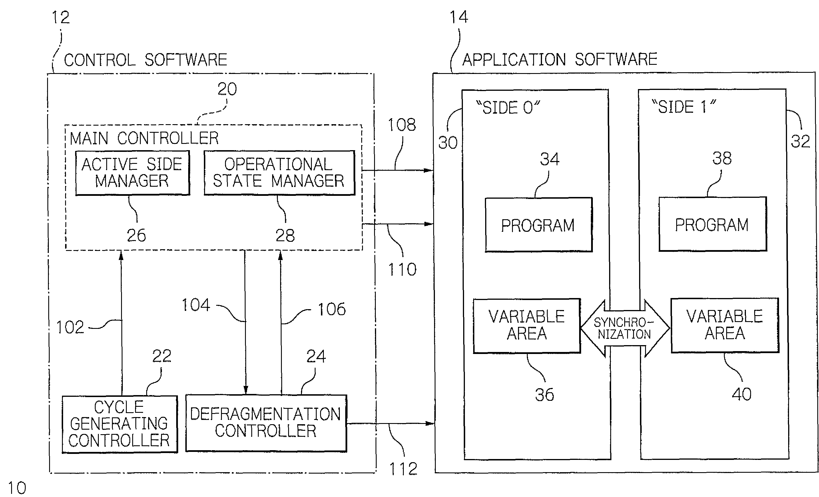 Nonstop program system and a method of continuously running programs by switching between program sides