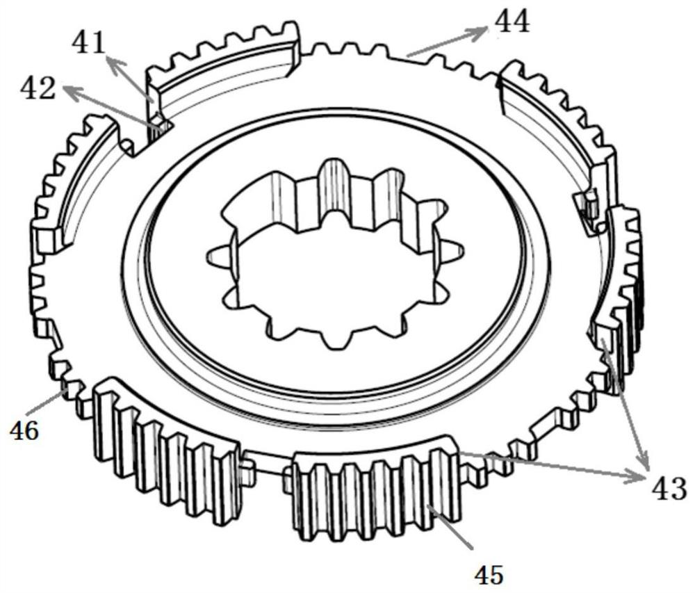 High-capacity embedded conical-surface synchronizer and transmission