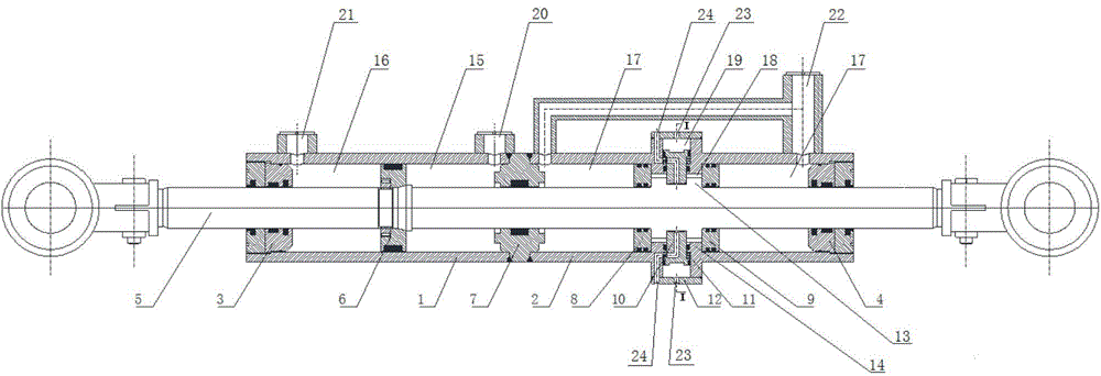 Rear wheel steering hydraulic cylinder of automobile