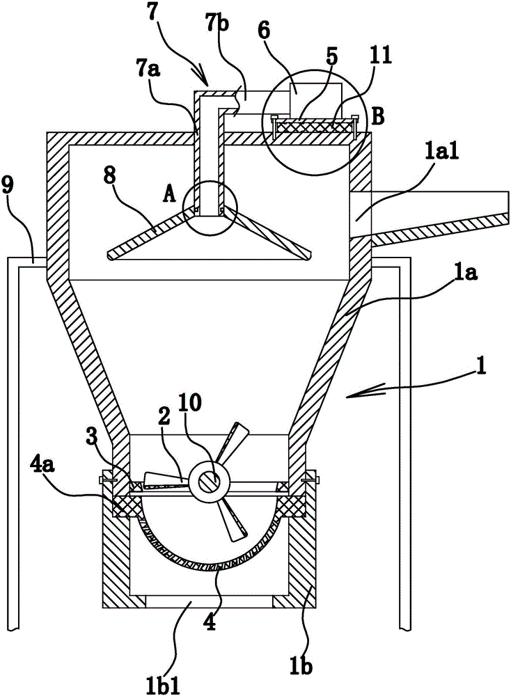 Medicinal material smashing device for pharmacy