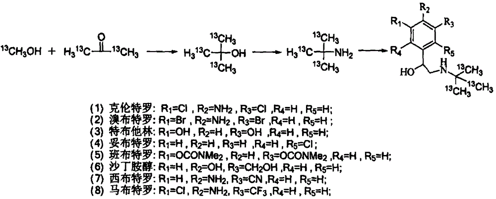 A kind of synthetic method of stable isotope labeling beta receptor agonist compound