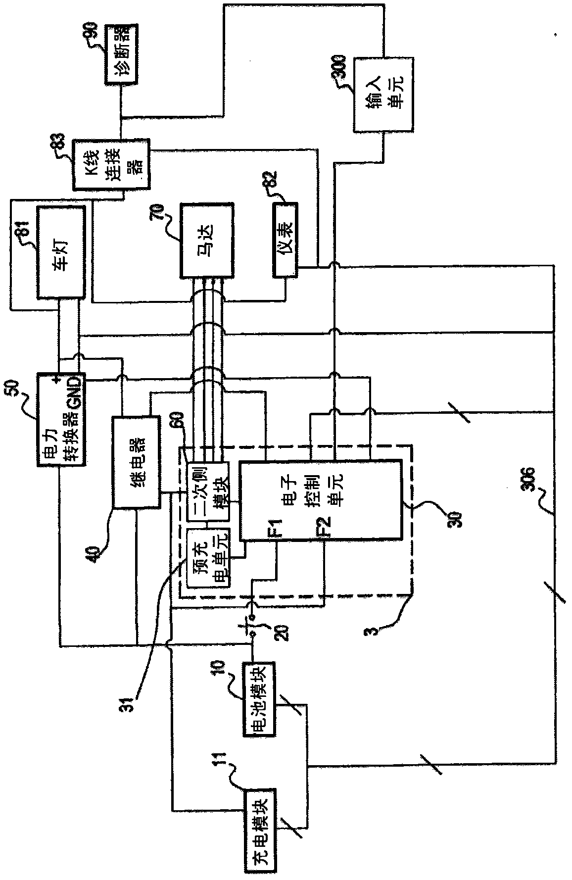 Power control system of electrical vehicle and charging and discharging method of electrical vehicle