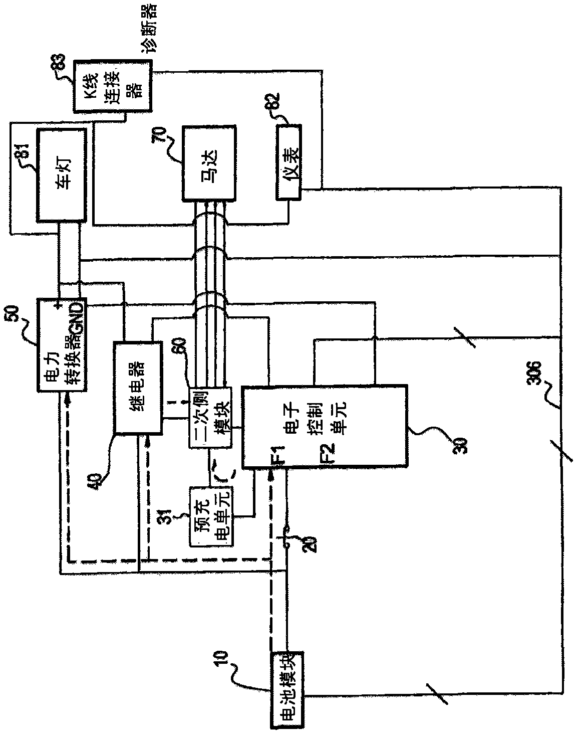 Power control system of electrical vehicle and charging and discharging method of electrical vehicle