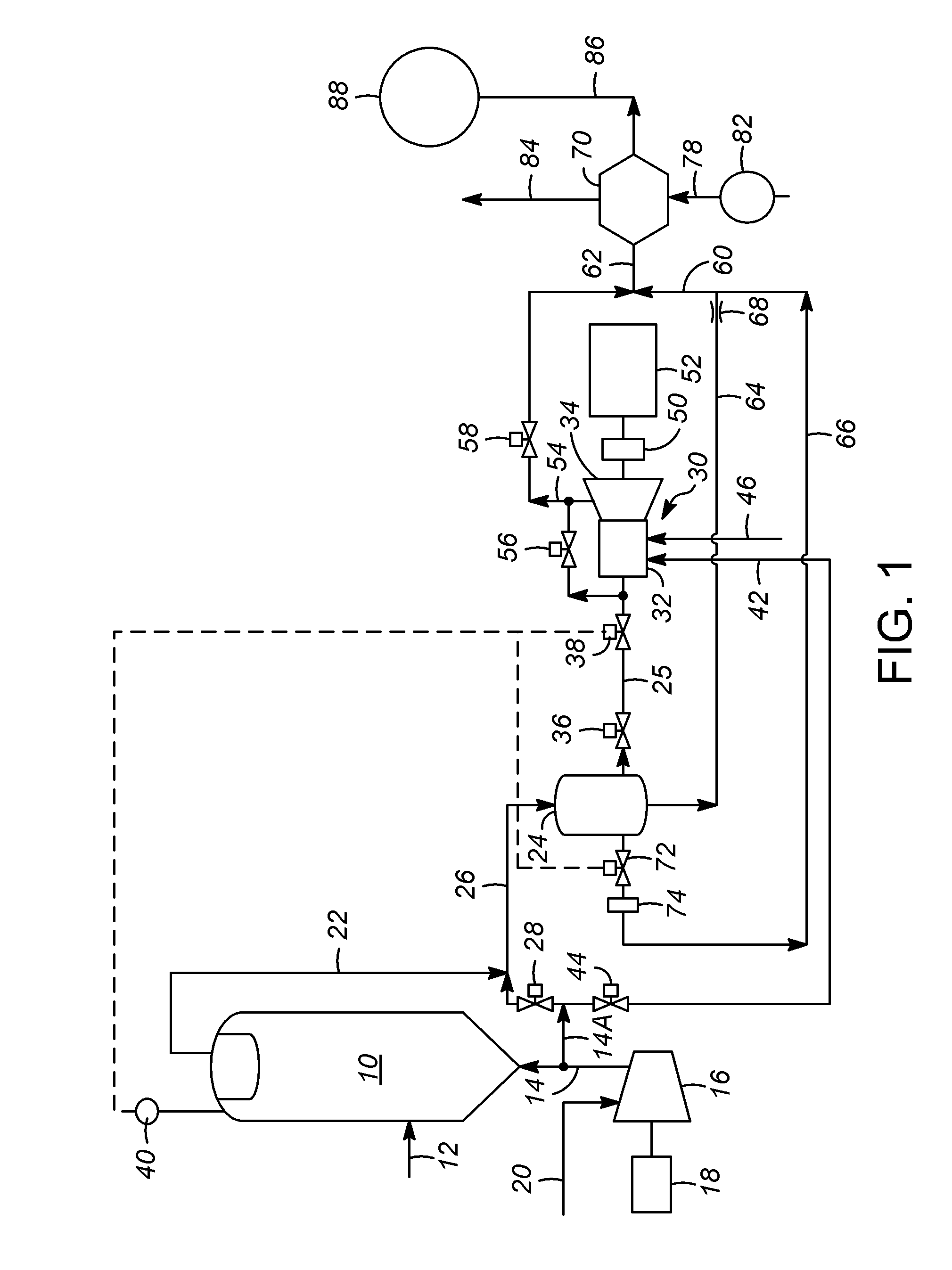 System and process for recovering power and steam from regenerator flue gas