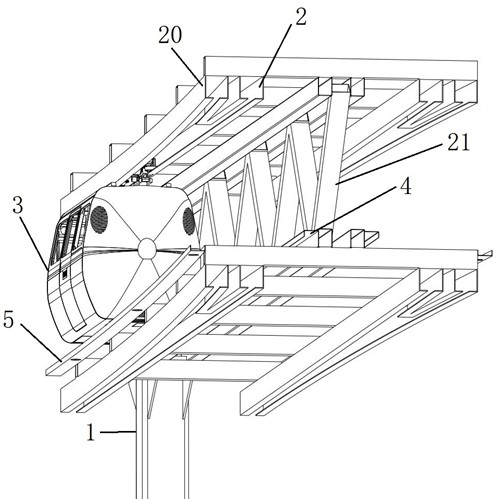 Suspension type air rail vehicle anti-swing device