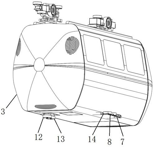 Suspension type air rail vehicle anti-swing device