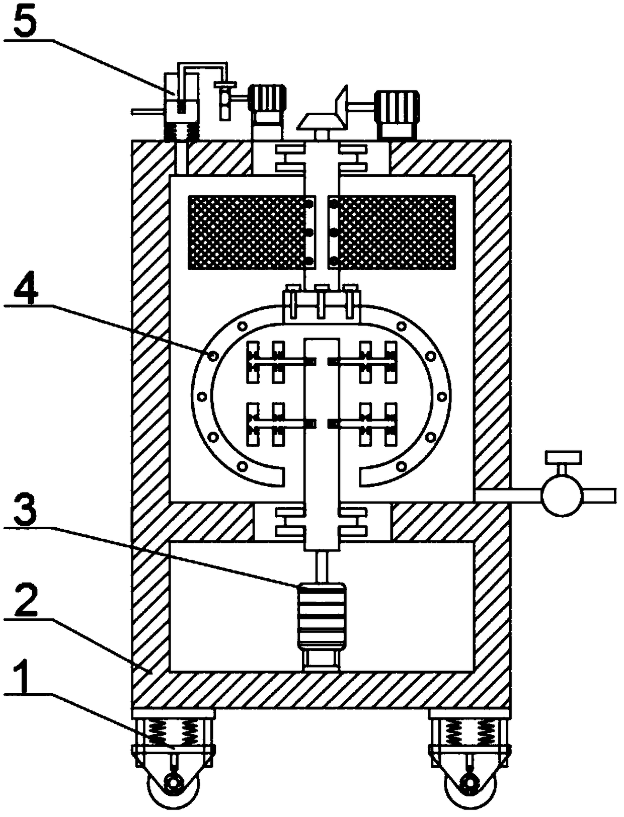 Stirring device for dyes applied to textile threads