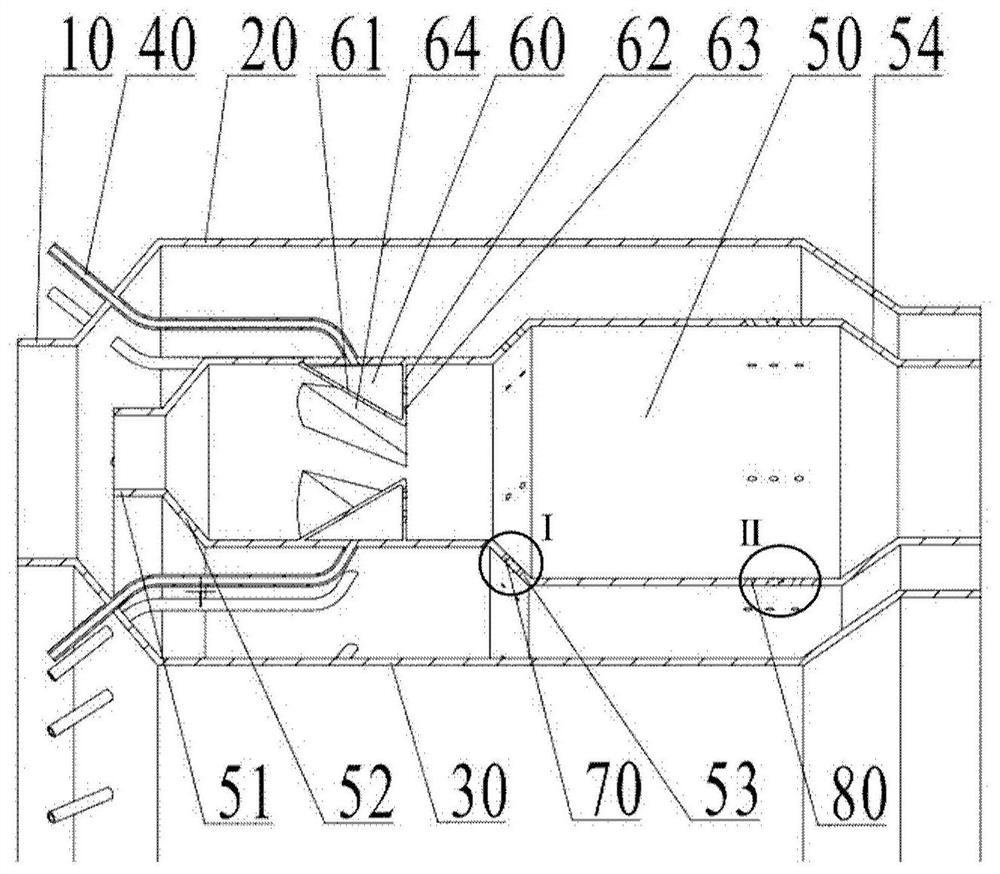 Hydrogen combustion chamber based on axial vortex opposite arrangement mixing