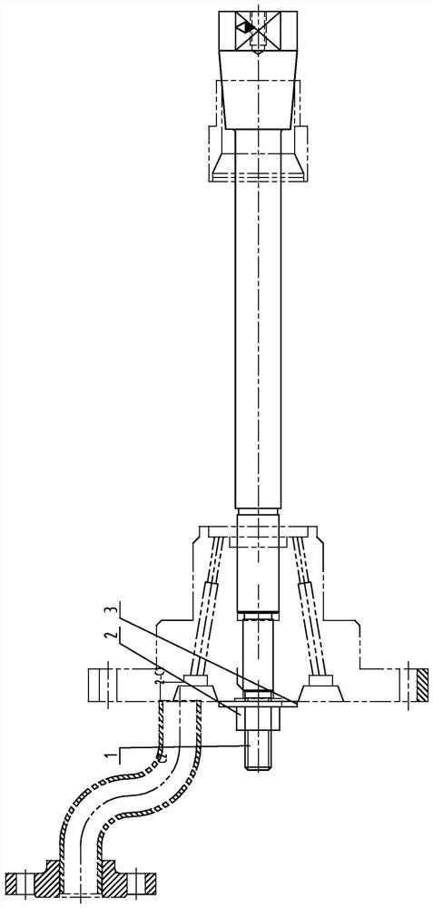 Welding method for central nozzle flange and nozzle corrugated pipe body of 300MW-level gas turbine