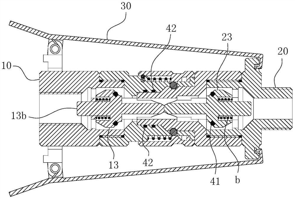 Ultra-high pressure gas pipeline push-in joint with protection device and operation method thereof