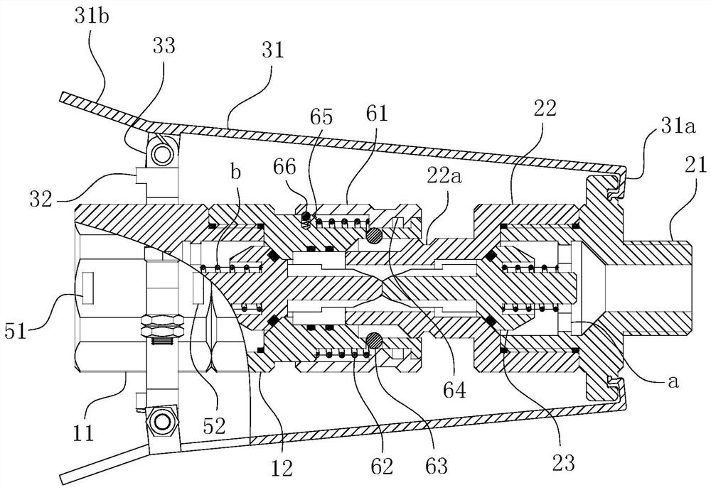 Ultra-high pressure gas pipeline push-in joint with protection device and operation method thereof