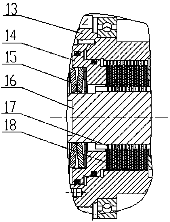 Built-in hydraulic winch