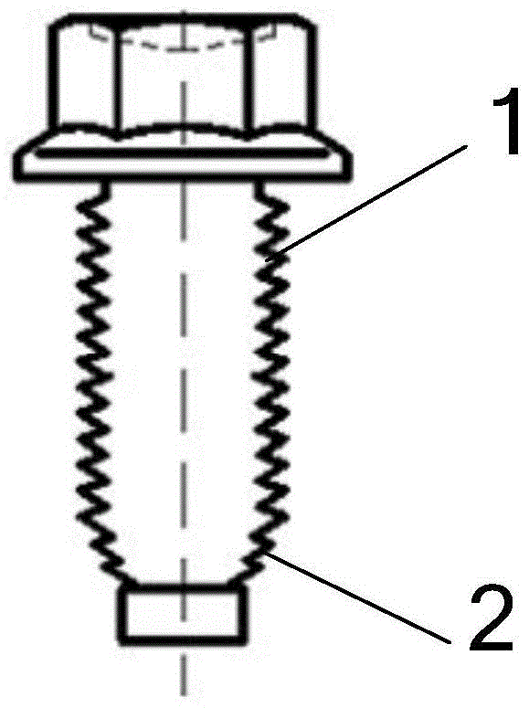 Threaded bolt with taper and its processing tooth plate