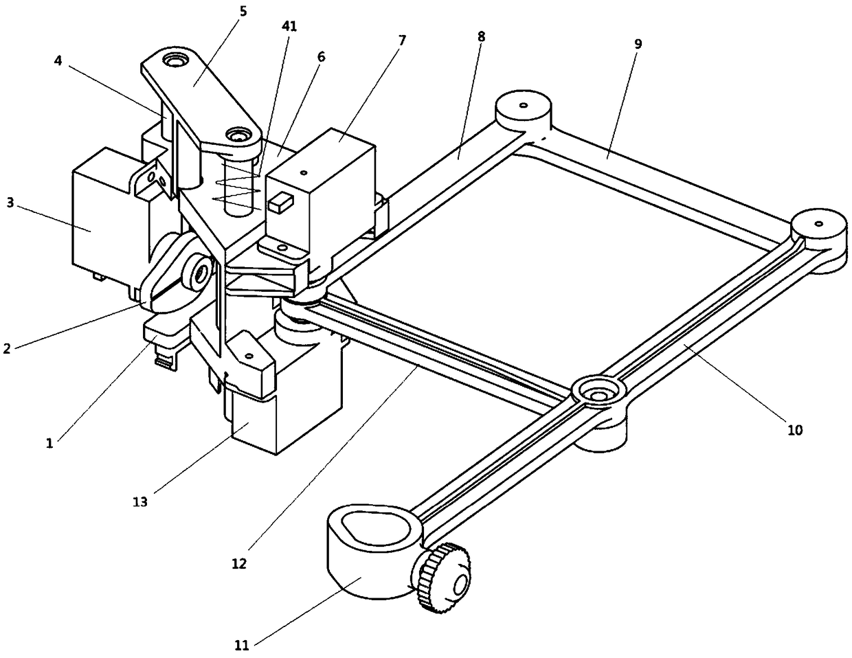 Drawing mechanical arm and control system thereof