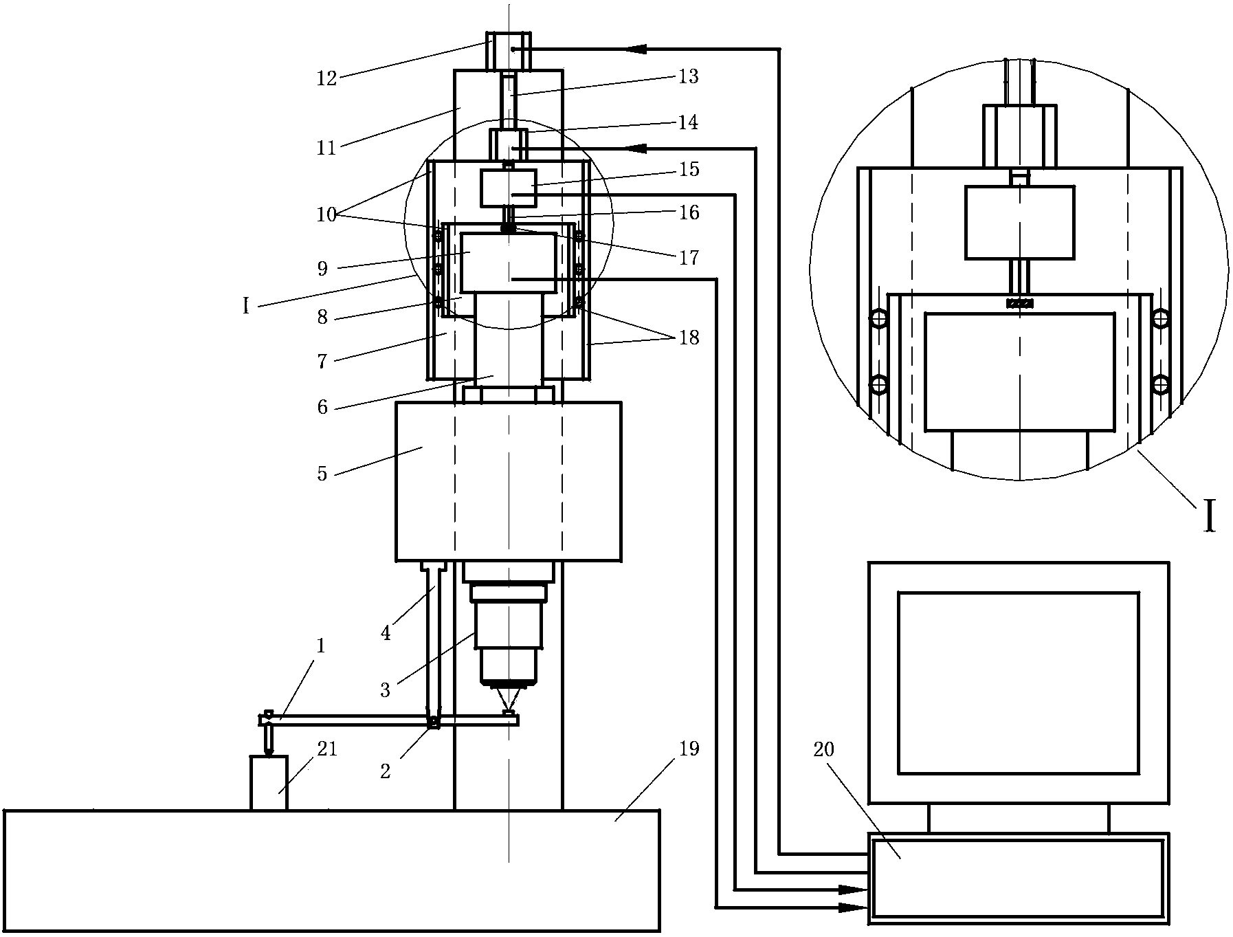 Comparator based on white light interference positioning principle and detection method thereof