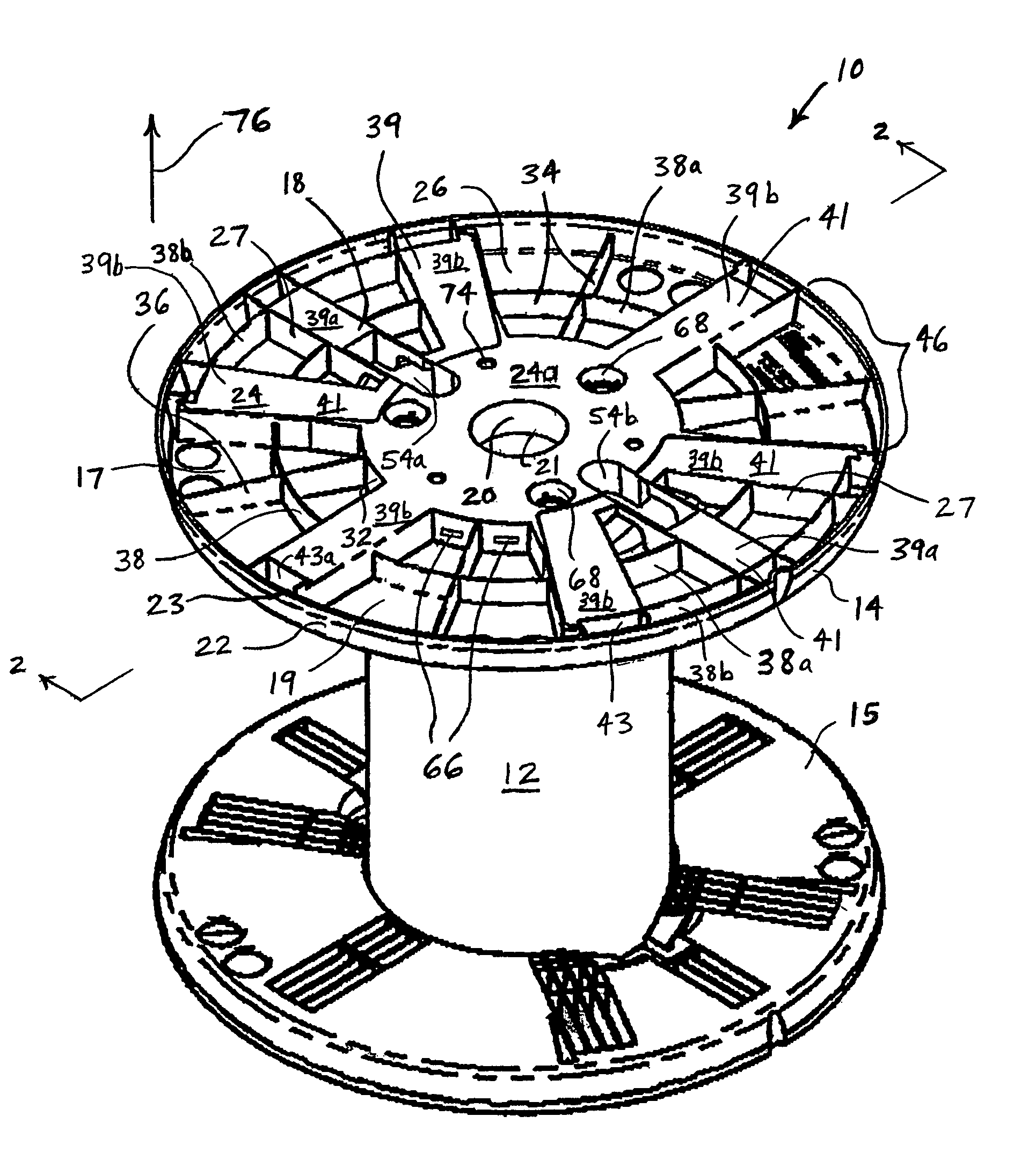 Webbed flange for a reel