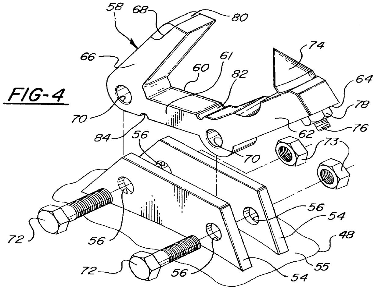 Break-away processing tool for a waste processing machine