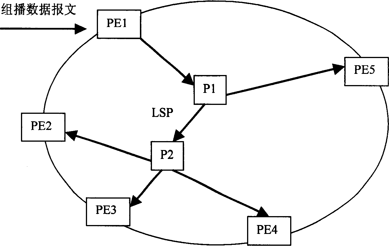 Group broadcast realizing method based on multiple service transmission platform