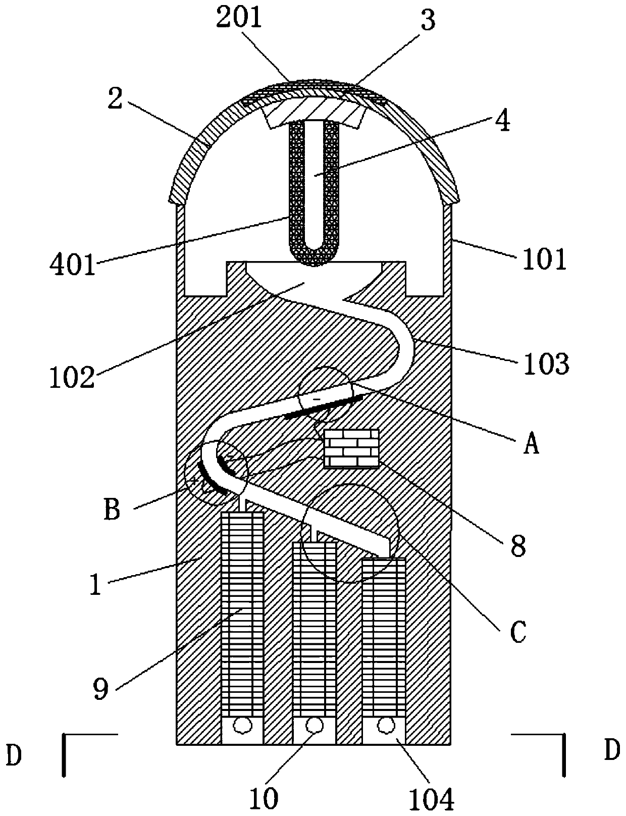 Biological research auxiliary device for catching insects and screening size of wings