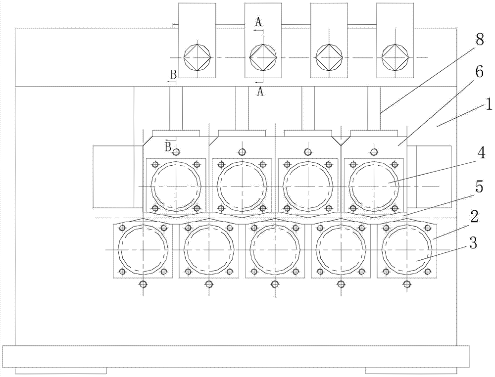 Straightening roll adjusting device