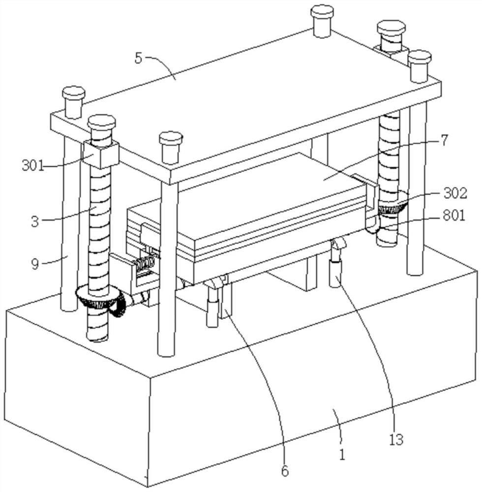 Pressing device for building insulation board processing