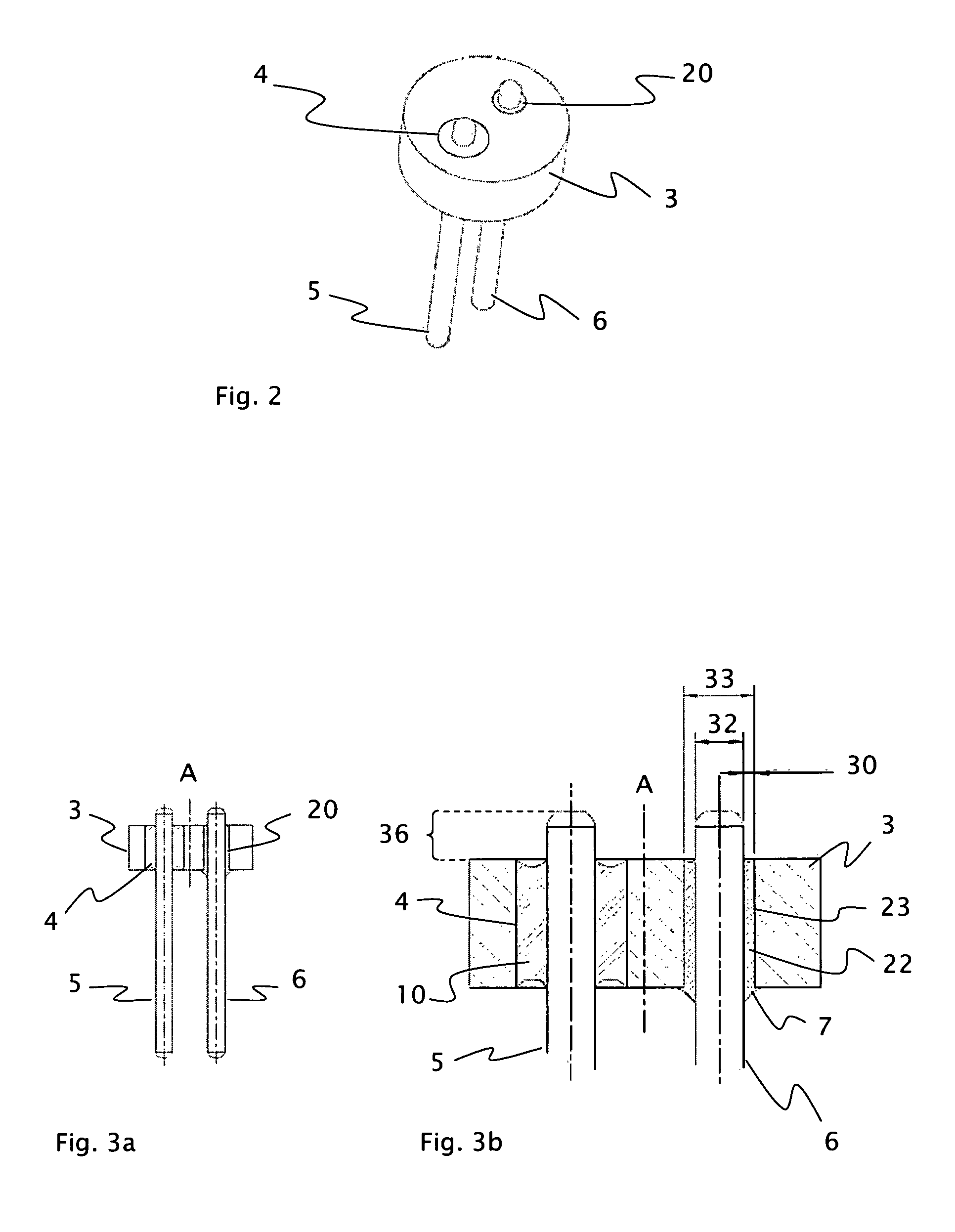 Shaped feed-through element with contact rod soldered in