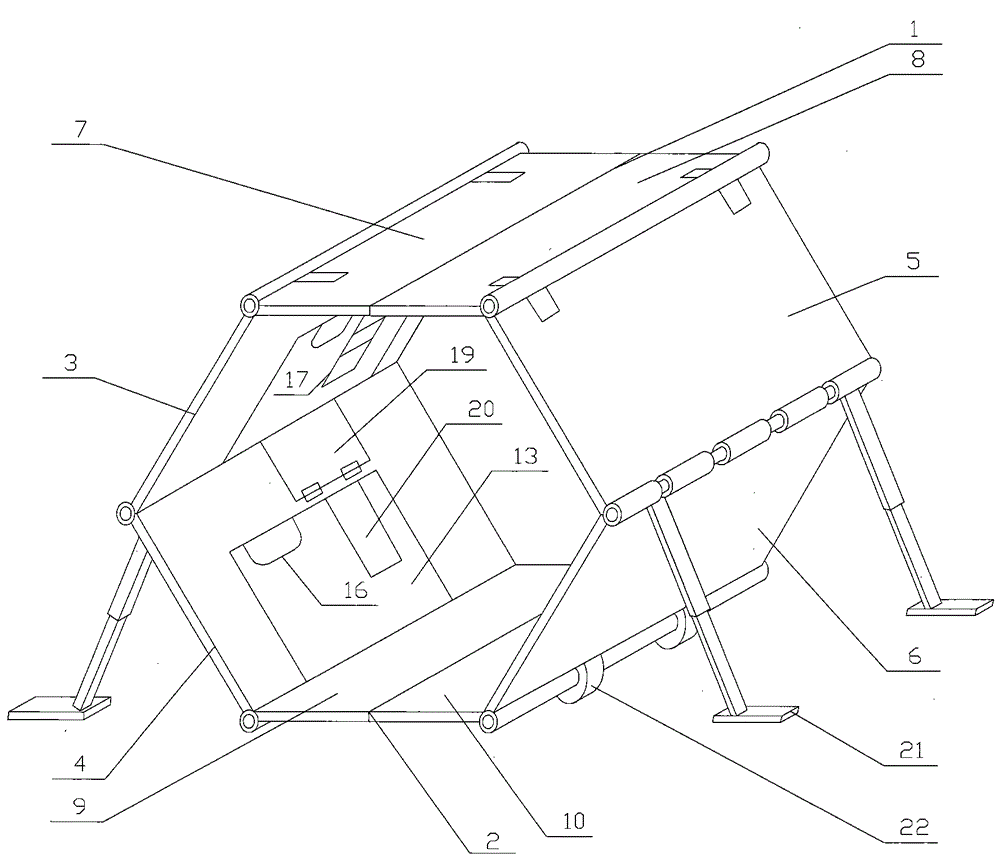 A high-efficiency emergency folding room