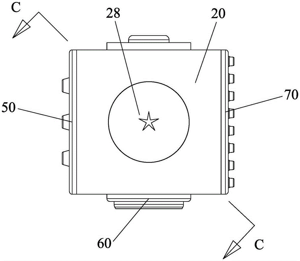 Shower head having ceramic valve core switching function and multi-side directional water spraying modes