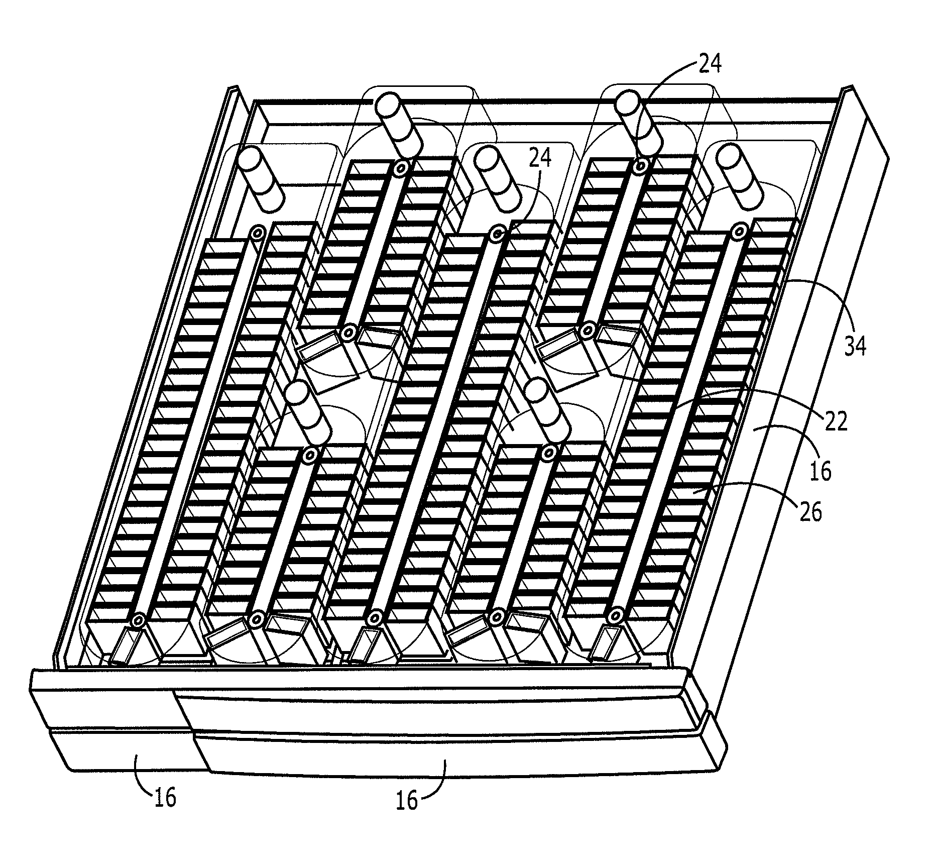 Medication dispensing apparatus having conveyed carriers