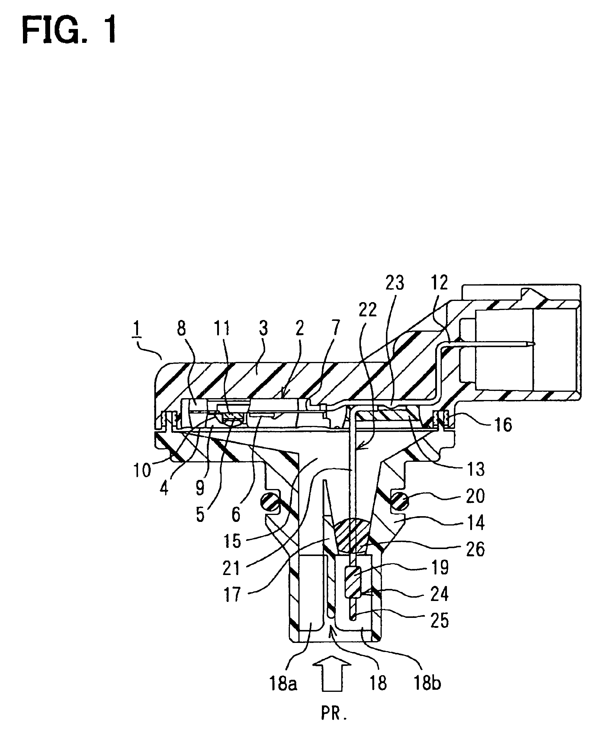 Pressure sensor device having temperature sensor