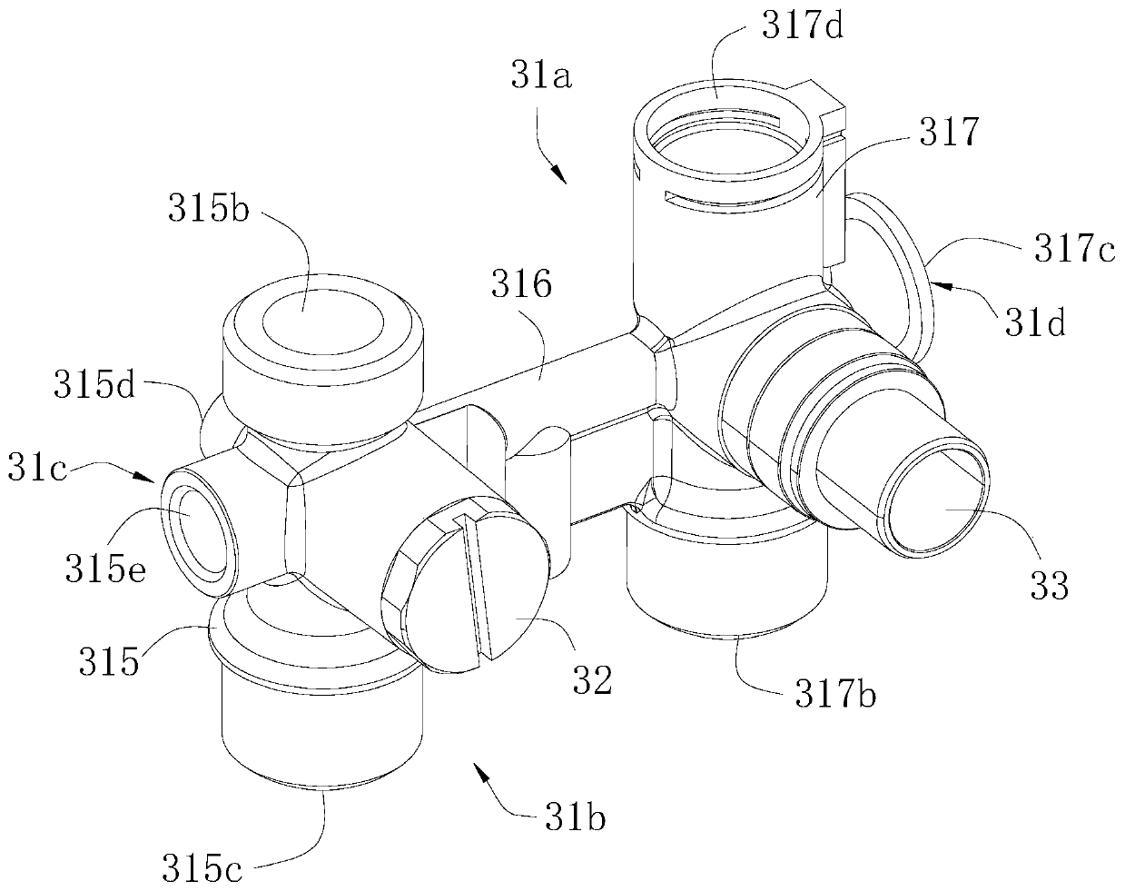 Sleeve type wall-mounted stove water outlet valve and sleeve type wall-mounted stove system with same