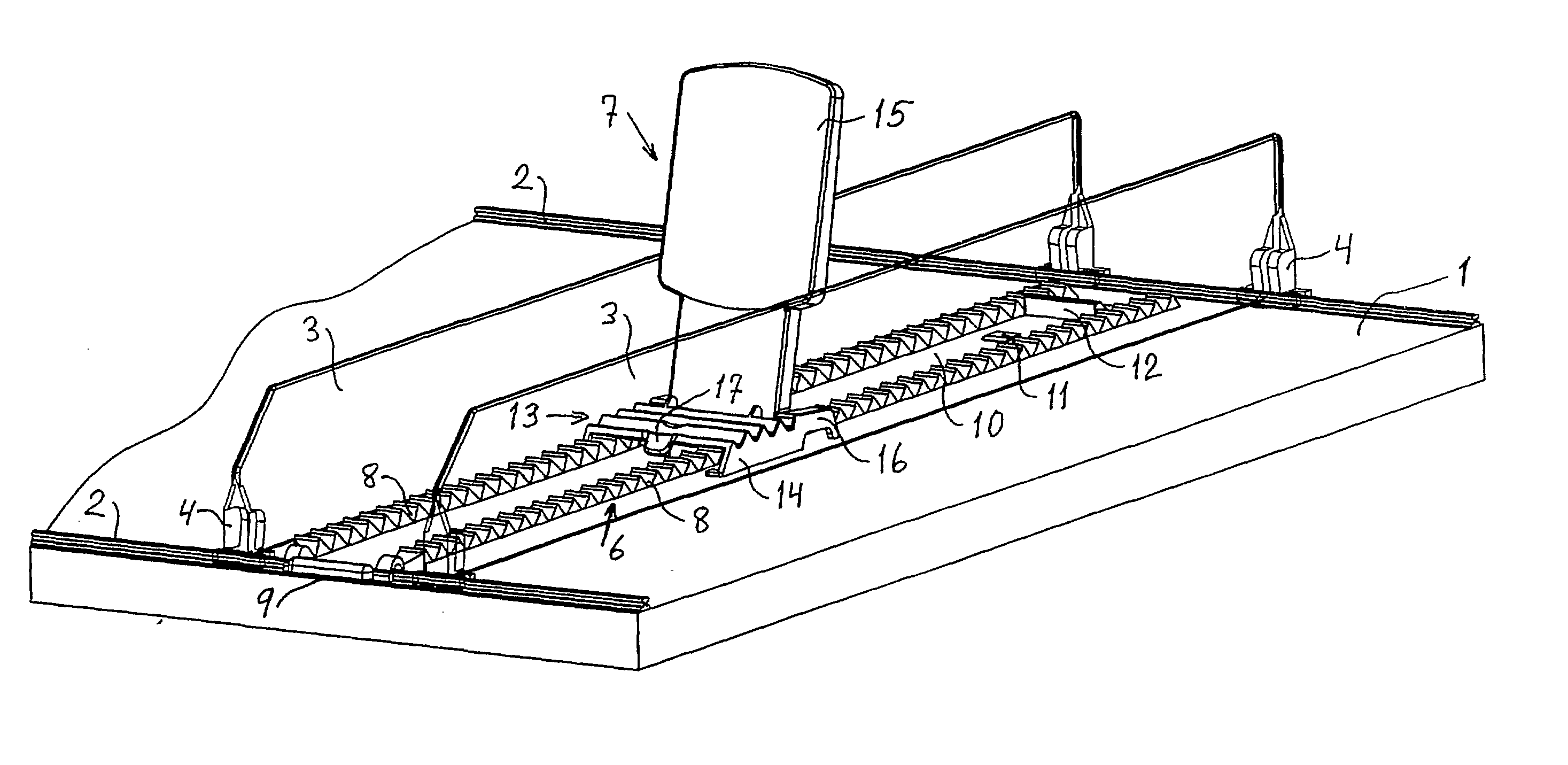 Arrangement in a supporting device for goods