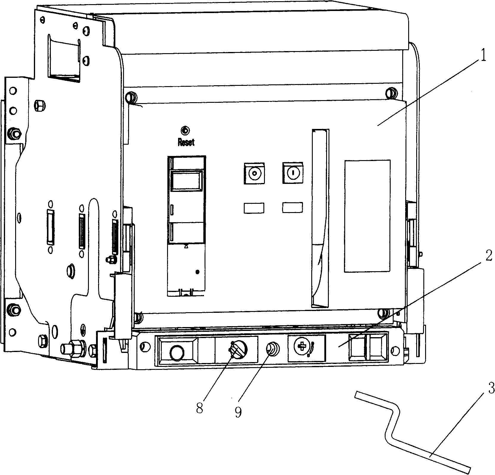 Circuit breaker drawer base with self-locking function