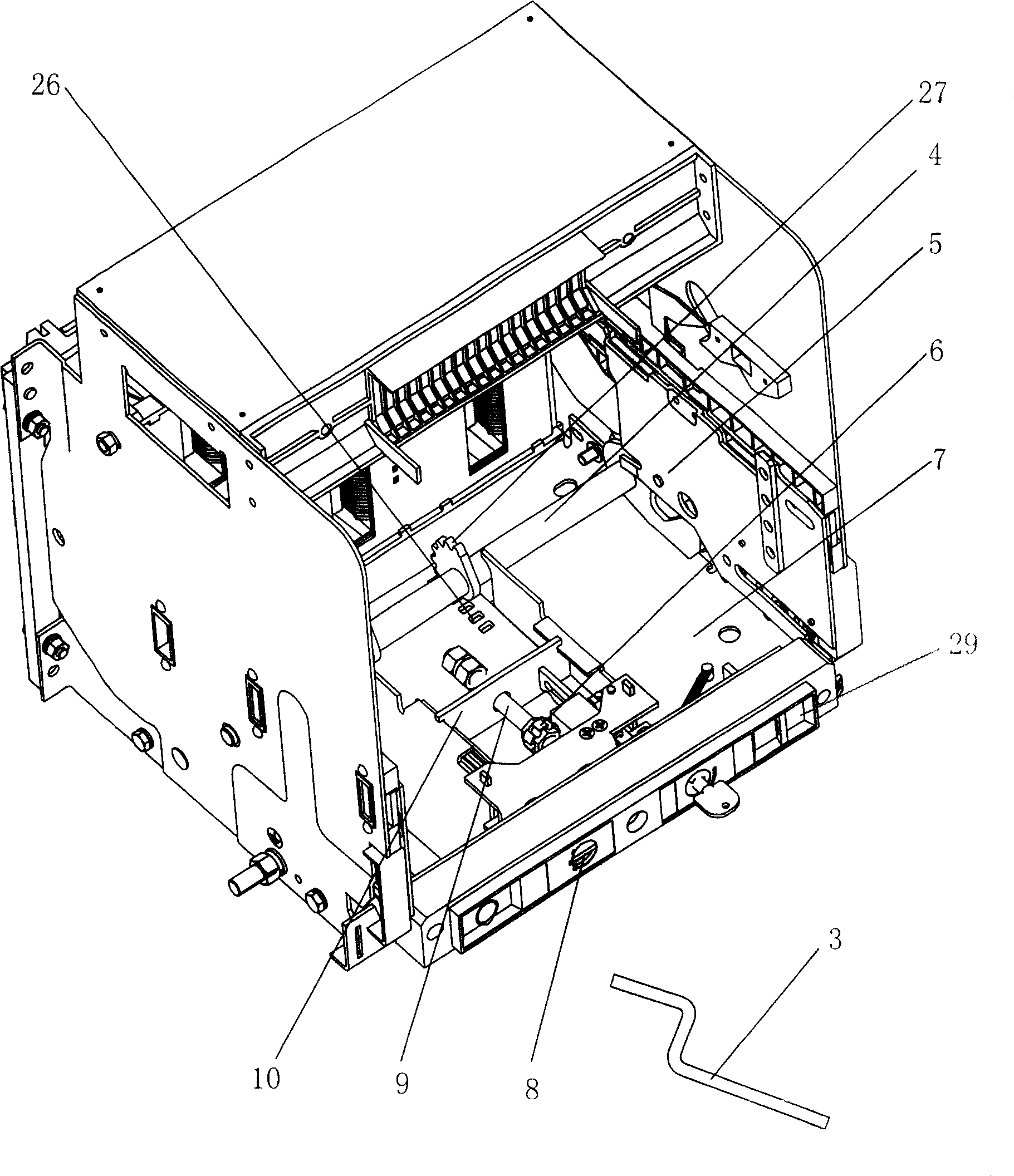 Circuit breaker drawer base with self-locking function