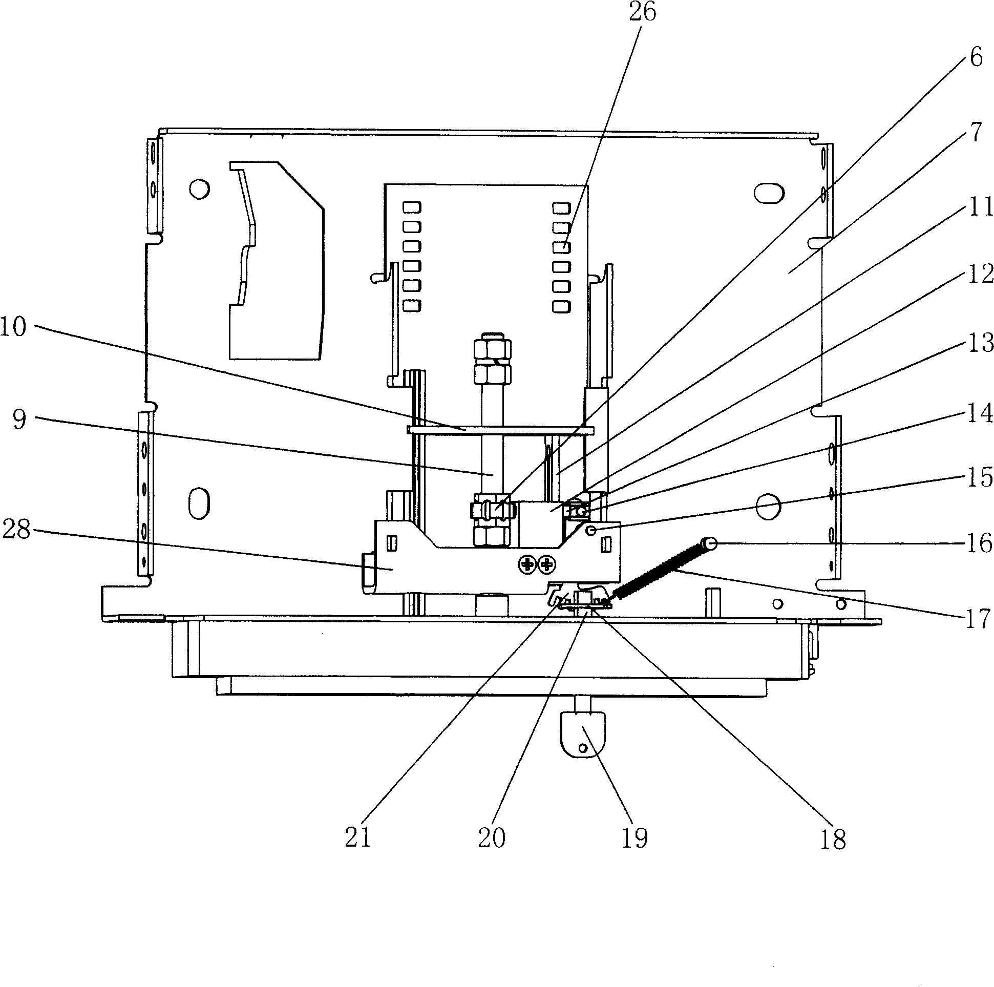 Circuit breaker drawer base with self-locking function